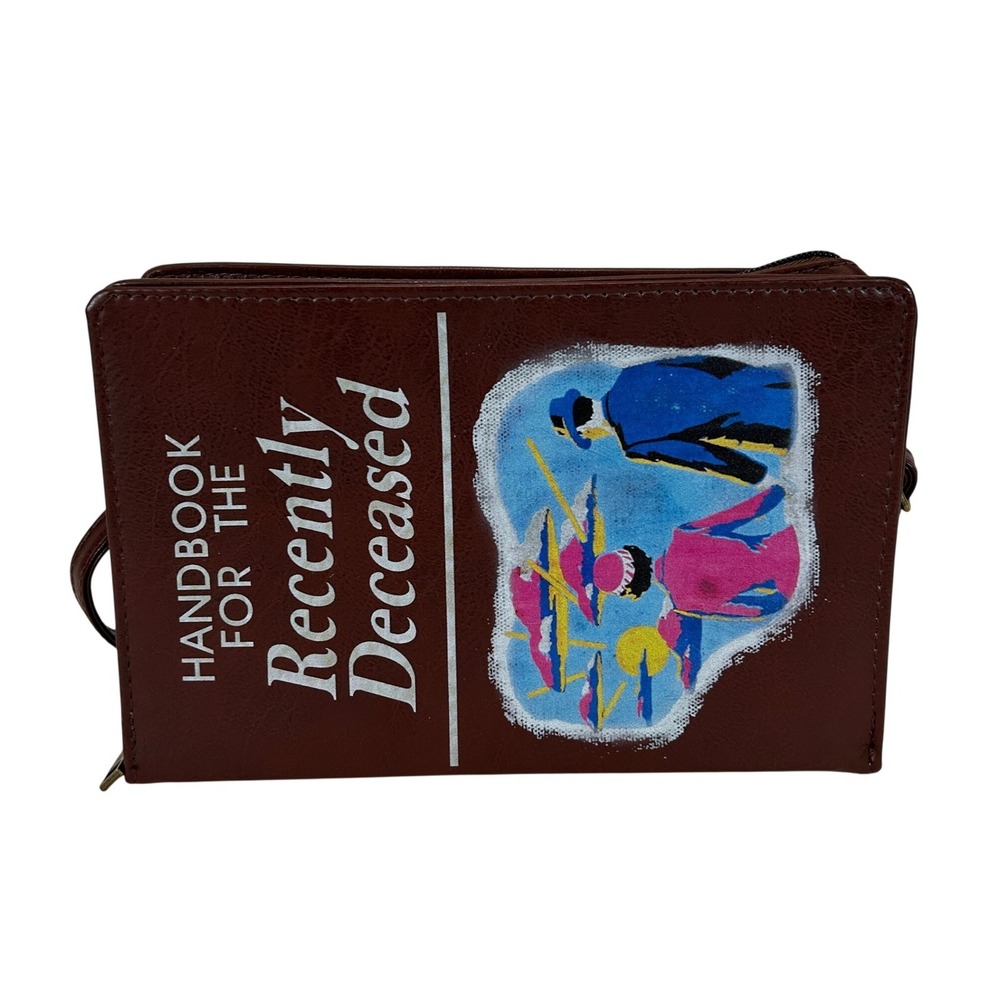 Beetlejuice Handbook for the Recently Deceased Book Crossbody Bag Purse‎ Brown